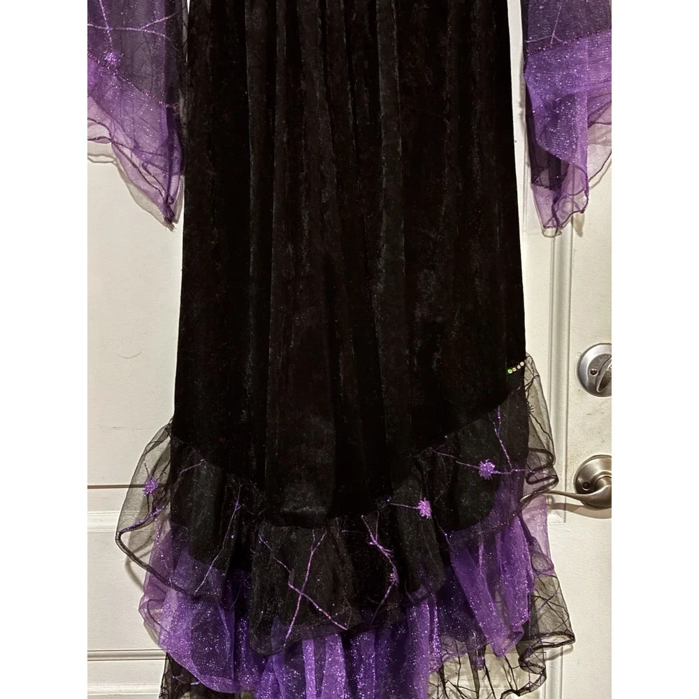 Gothic Witch Deluxe Midnight Witch Gown - Black & Purple . No SZ Tag